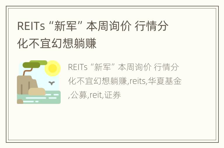 REITs“新军”本周询价 行情分化不宜幻想躺赚