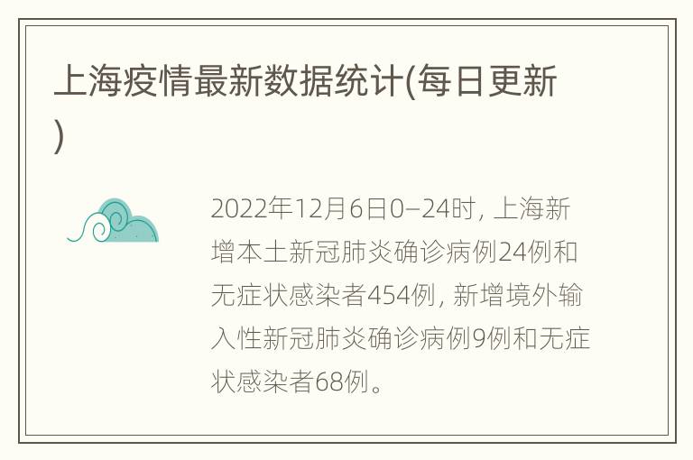 上海疫情最新数据统计(每日更新)