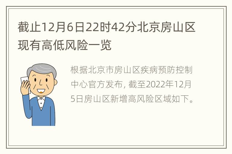 截止12月6日22时42分北京房山区现有高低风险一览