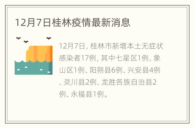 12月7日桂林疫情最新消息