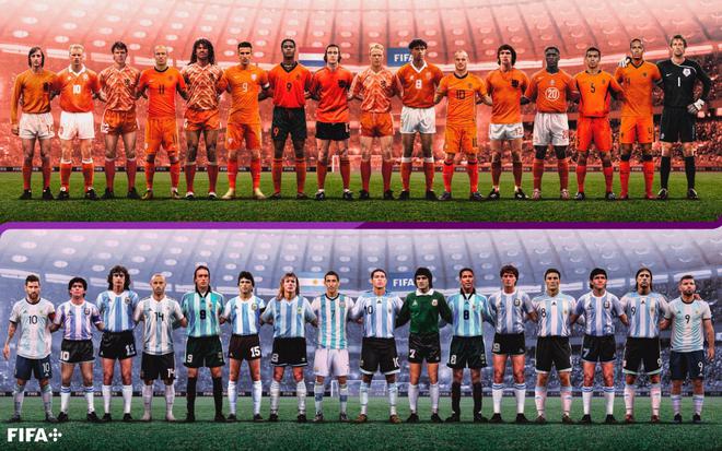 两队传奇众星云集！FIFA晒阿根廷vs荷兰预热海报