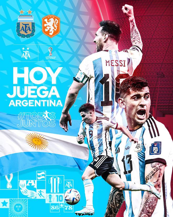 阿根廷晒战荷兰海报：梅西、阿尔瓦雷斯、罗梅罗出镜