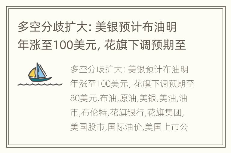 多空分歧扩大：美银预计布油明年涨至100美元，花旗下调预期至80美元