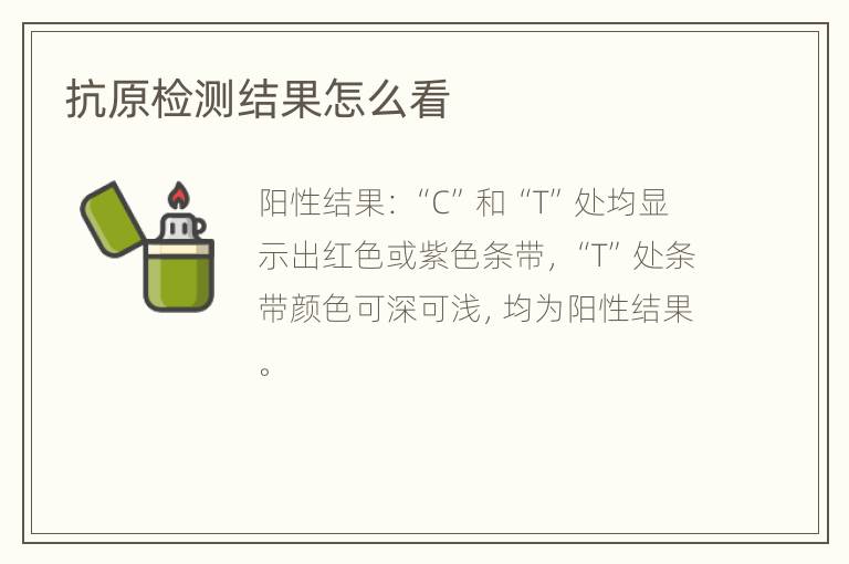 抗原检测结果怎么看