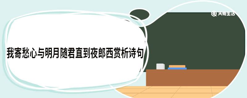 我寄愁心与明月随君直到夜郎西赏析诗句