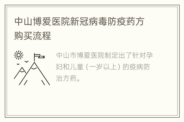 中山博爱医院新冠病毒防疫药方购买流程