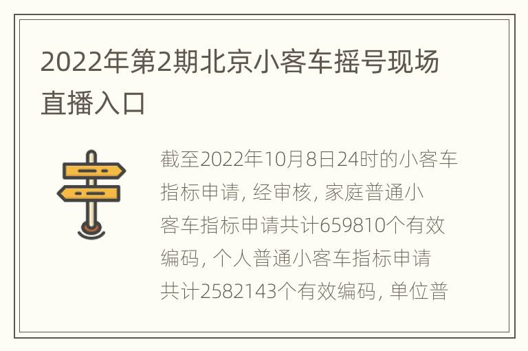 2022年第2期北京小客车摇号现场直播入口