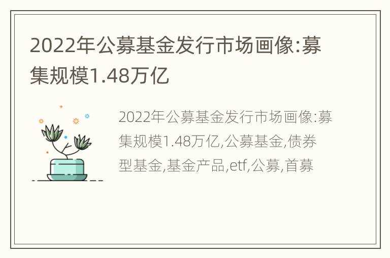 2022年公募基金发行市场画像:募集规模1.48万亿