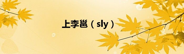 上李邕（sly）