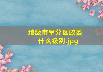 地级市军分区政委什么级别