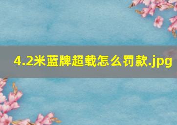 4.2米蓝牌超载怎么罚款