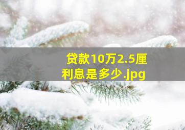 贷款10万2.5厘利息是多少