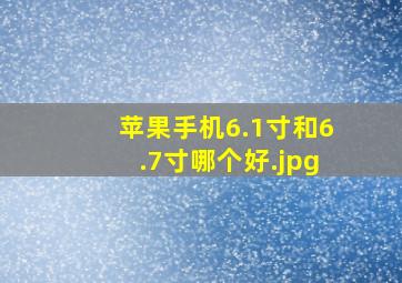 苹果手机6.1寸和6.7寸哪个好