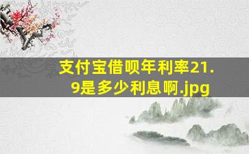 支付宝借呗年利率21.9是多少利息啊