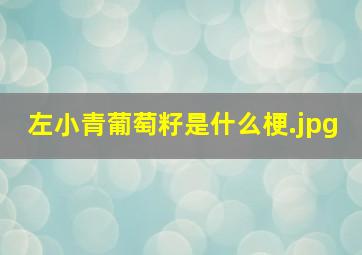 左小青葡萄籽是什么梗