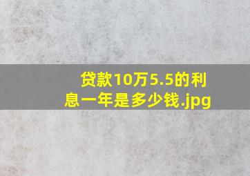 贷款10万5.5的利息一年是多少钱