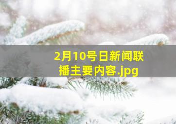 2月10号日新闻联播主要内容