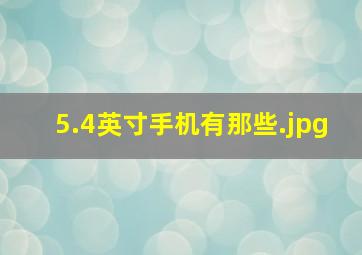 5.4英寸手机有那些