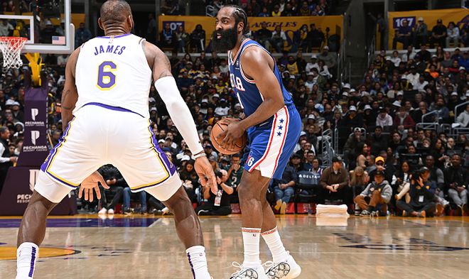 詹姆斯里程碑！76人送湖人三连败，恩比德35+11，哈登准三双