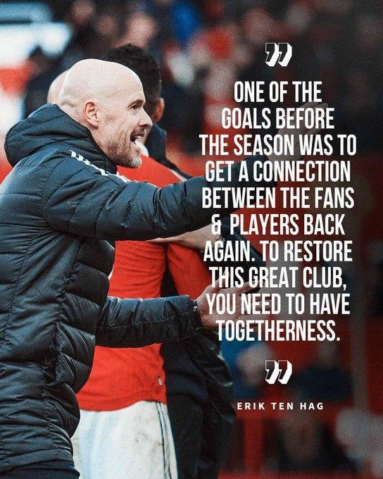 滕哈赫：为了复兴伟大的曼联，我们需要同心协力