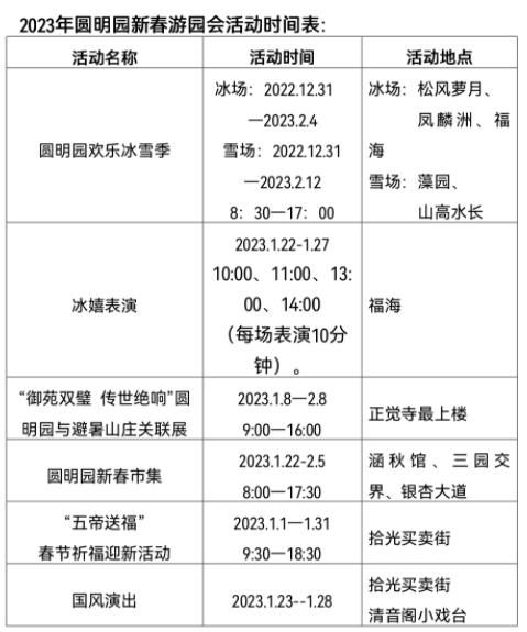 2023圆明园春节免费游园通票预约指南