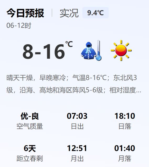 2023年1月29日深圳天气早晚寒冷气温8-16°C