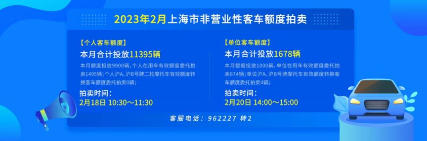 2023年2月上海拍牌时间公布2月18日拍牌